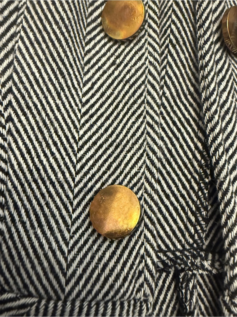 SHEIN Gray Herringbone Peplum Blazer with Gold Buttons - Picture 8 of 16